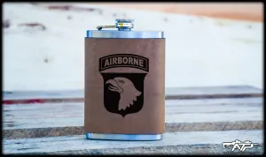 101st Airborne Leather Flask