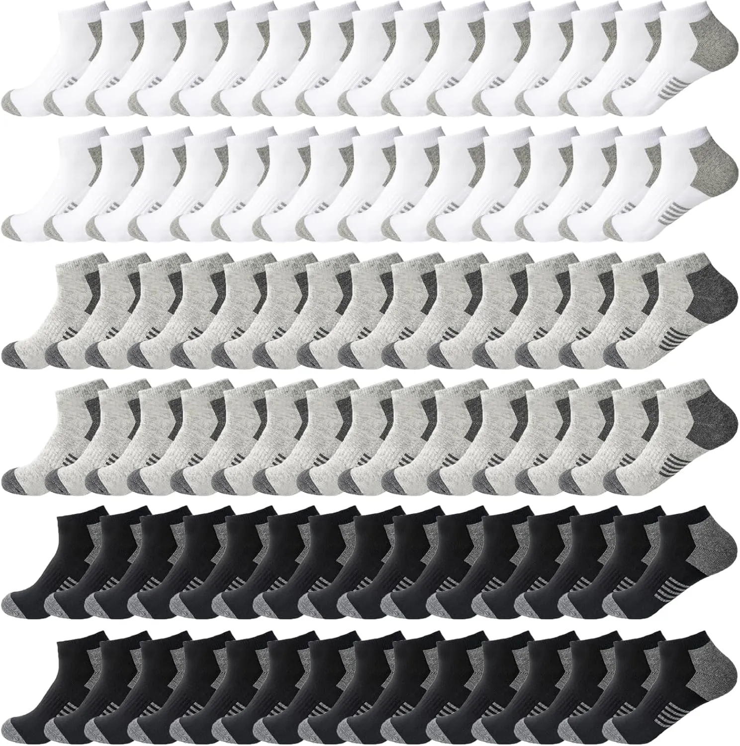 16-30 Pairs Boys Low Cut Ankle Socks Kids Crew Athletic Breathable Cushion Sole Socks for Running Hiking