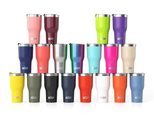 Beast 20 oz Tumbler Stainless Steel Vacuum Insulated Coffee Ice Cup Double Wall Travel Flask by Greens Steel (Aquamarine Blue)
