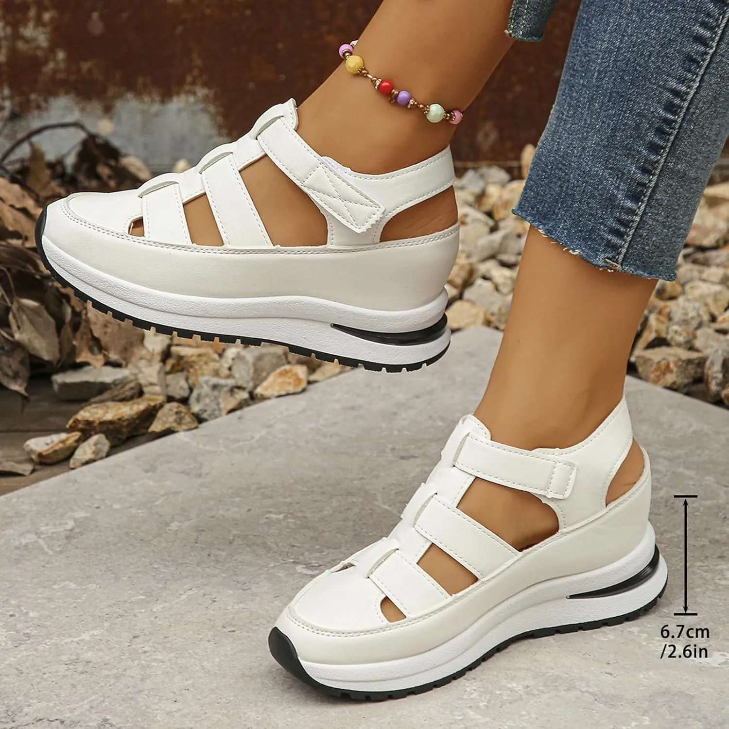 Bomre Shoes, Bomre Orthopedic Sandals, Arch Support, Plus Size, Closed Toe Platform Height-Boosting Sandals