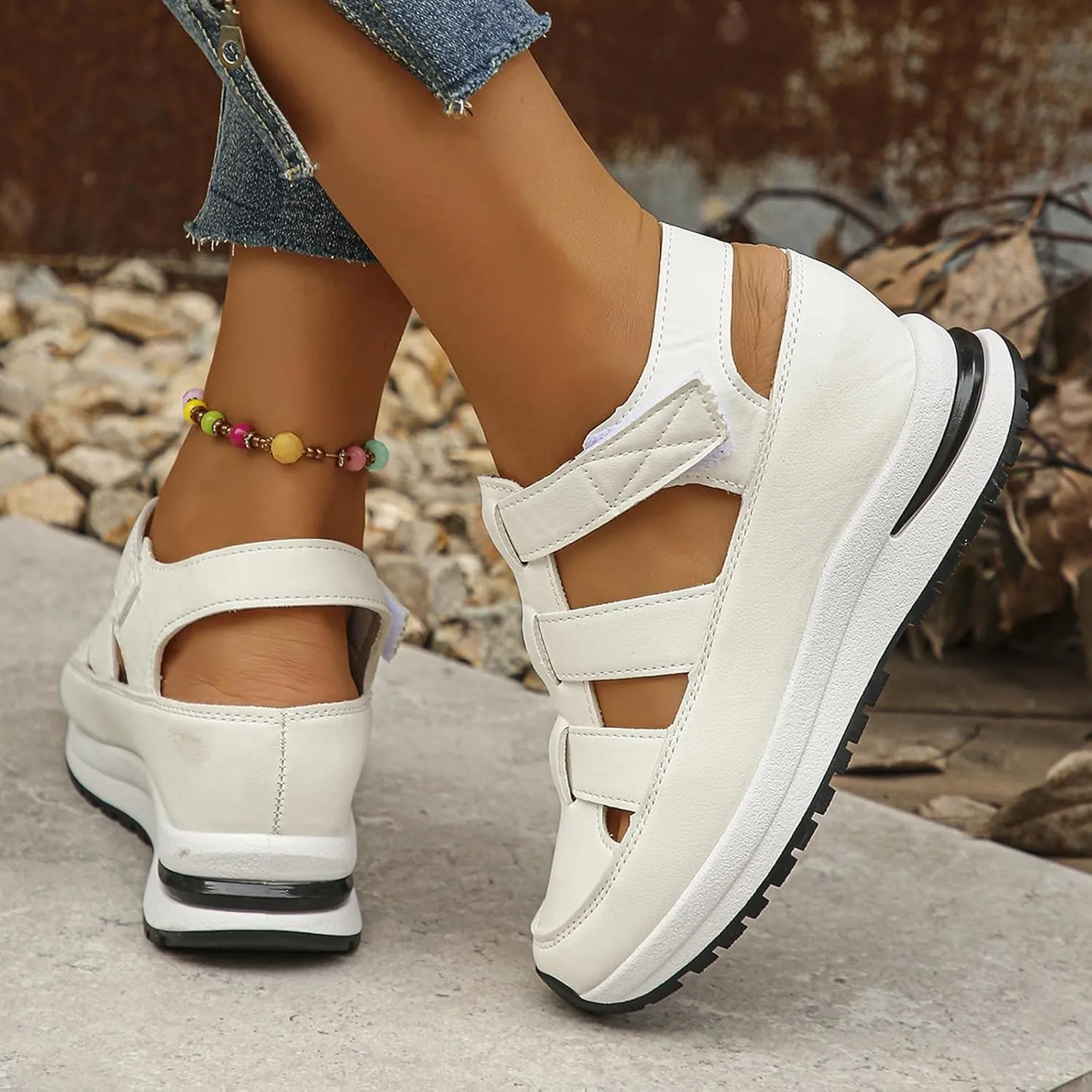 Bomre Shoes, Bomre Orthopedic Sandals, Arch Support, Plus Size, Closed Toe Platform Height-Boosting Sandals