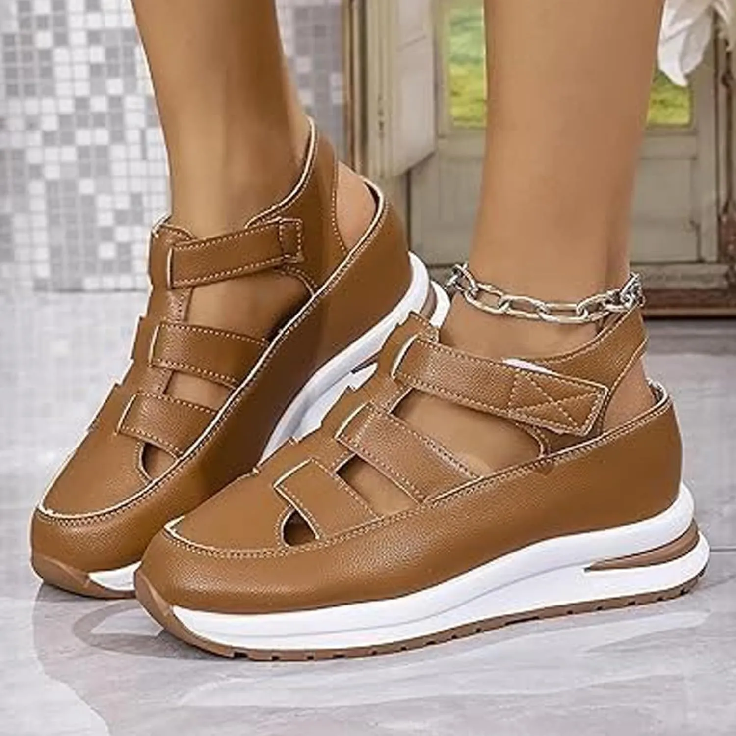 Bomre Shoes, Bomre Orthopedic Sandals, Arch Support, Plus Size, Closed Toe Platform Height-Boosting Sandals