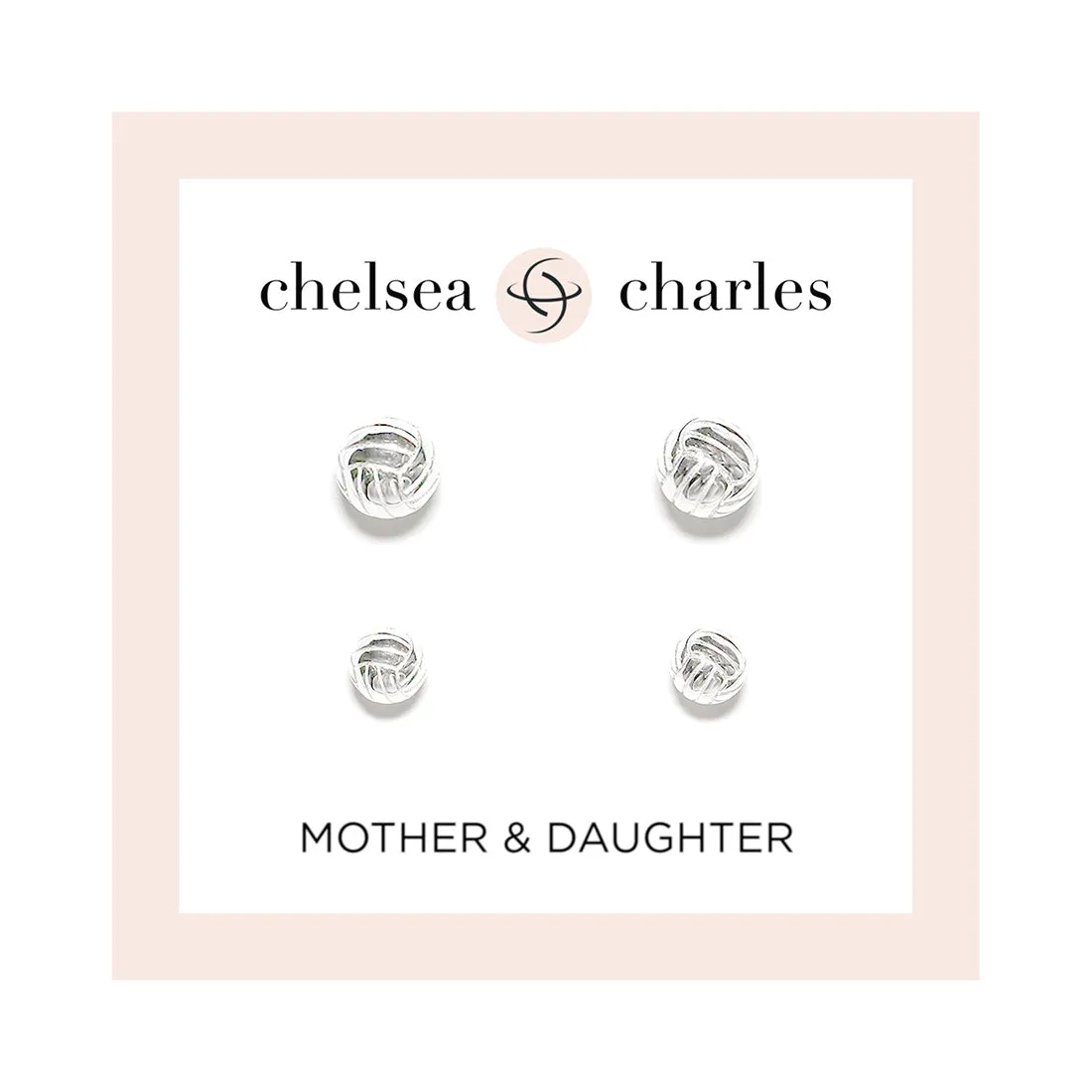 CC Sport Mother & Daughter Silver Volleyball Earring Set