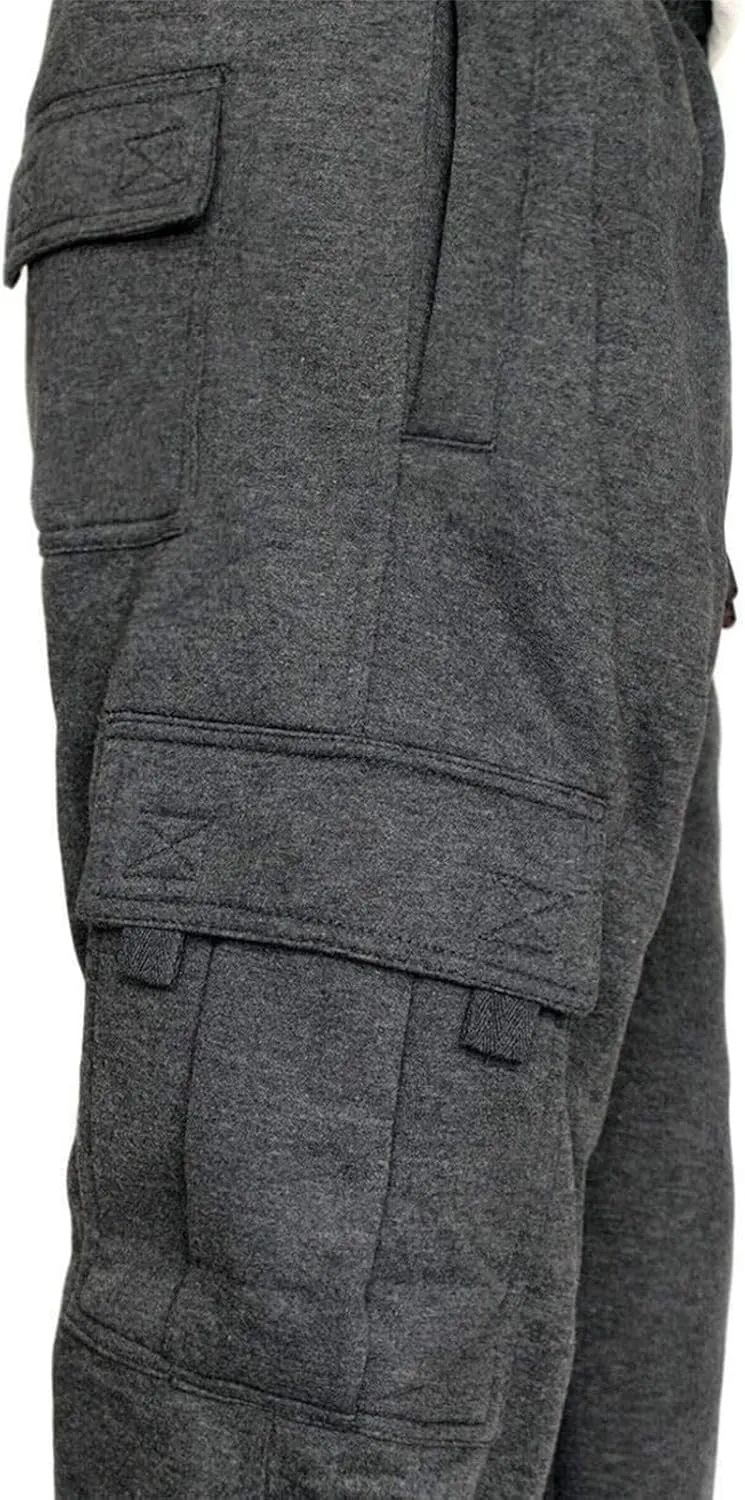 CEHT Men's Cargo Sweatpants Joggers Casual Pants with Pockets for Hiking Athletic Workout