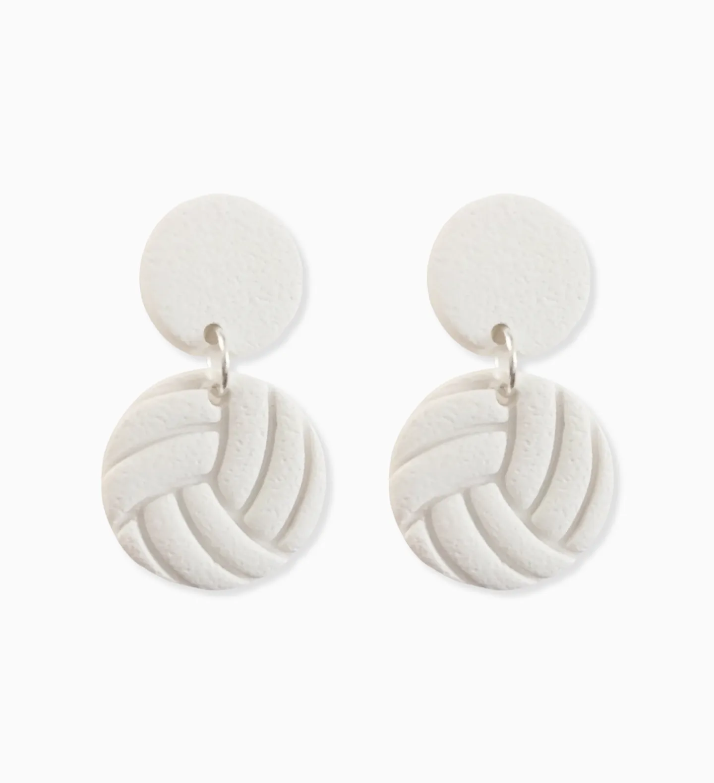 Clay Volleyball 2-Circle Drop Earrings