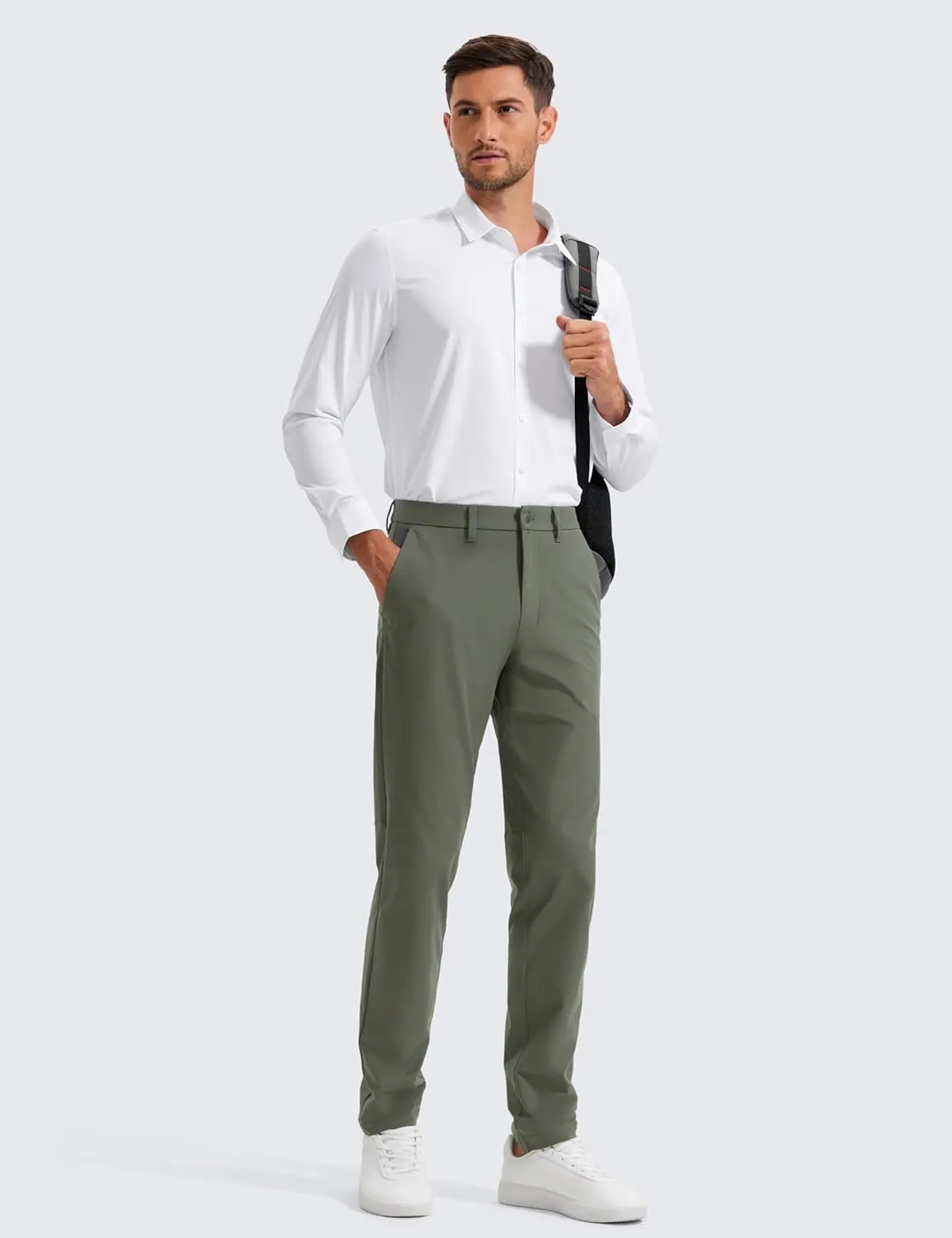 CRZ YOGA Men's All Day Comfy Golf Pants - 28"/30"/32"/34" Quick Dry Lightweight Work Casual Trousers with Pockets
