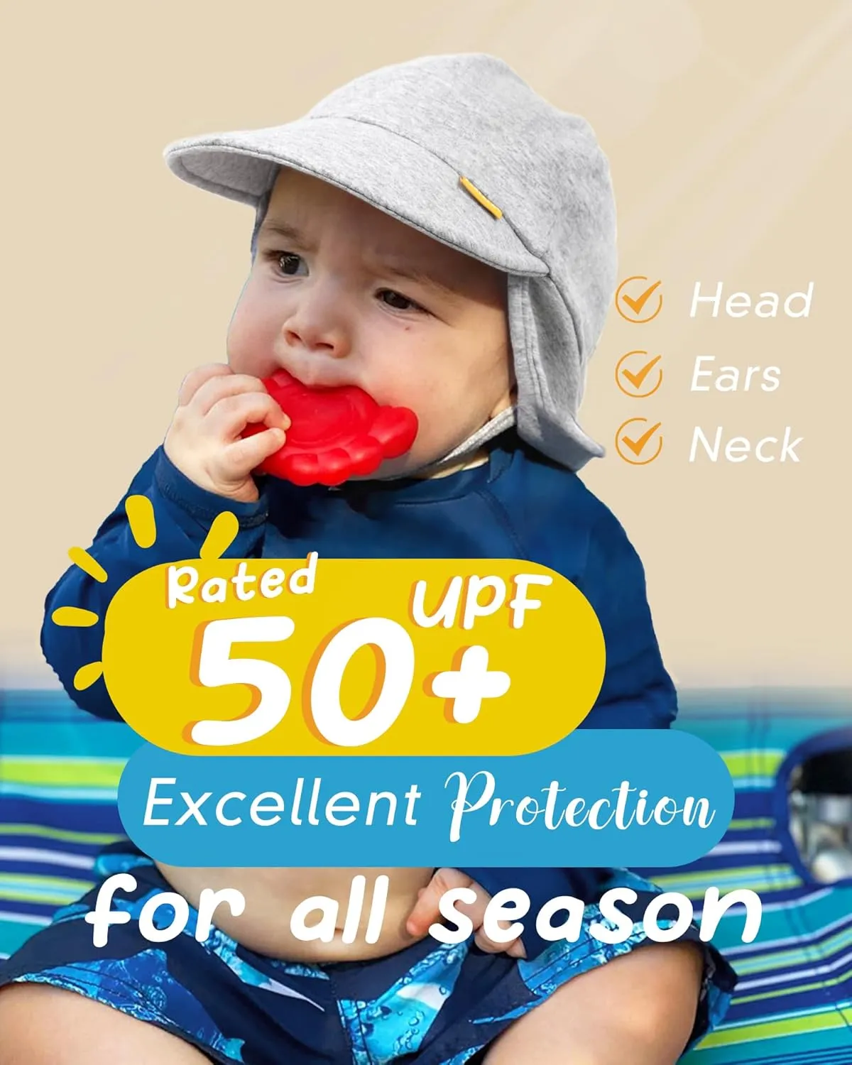 FURTALK Baby Sun Hat UPF 50  UV Ray Sun Protection Cotton Toddler Hats for Boys Girls