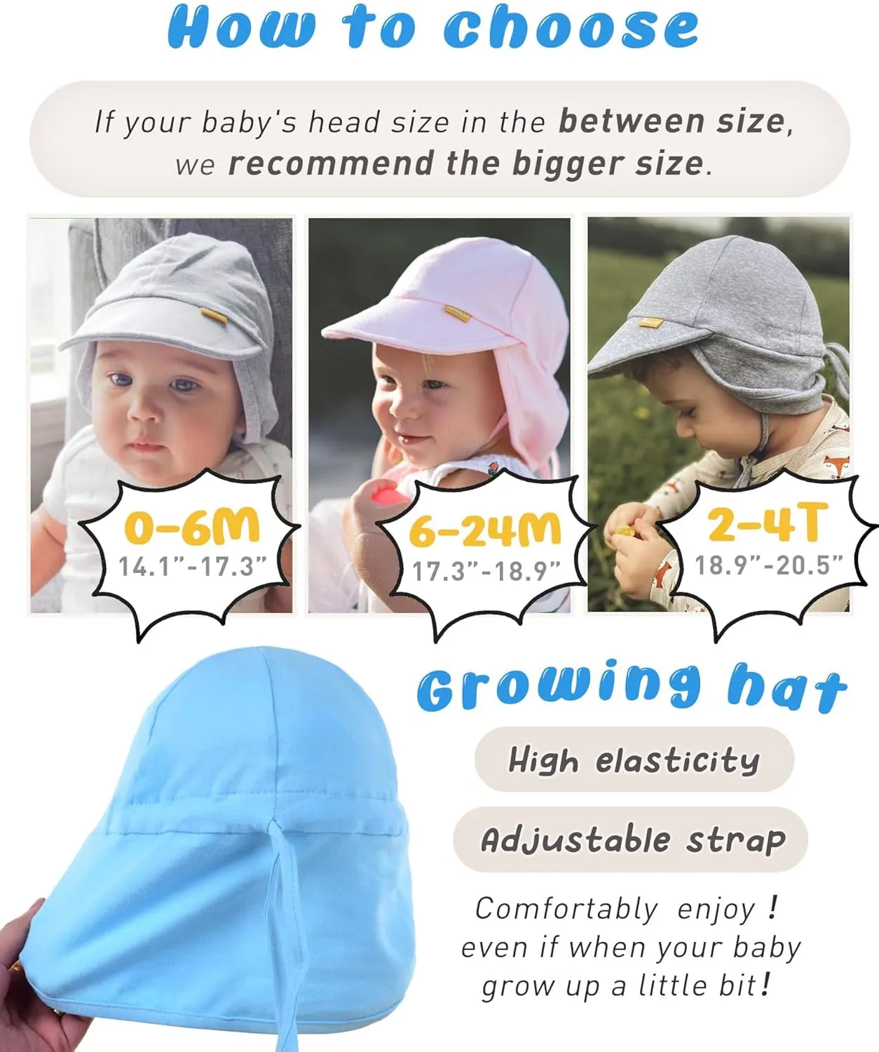 FURTALK Baby Sun Hat UPF 50  UV Ray Sun Protection Cotton Toddler Hats for Boys Girls