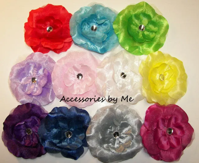 Glitzy Organza Peony Flower Marabou Socks