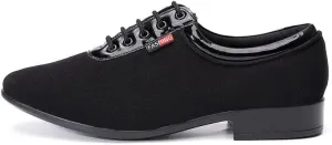 JUODVMP Lace-up Professional Latin Dance Shoes Ballroom Modern Jazz Tango Waltz Salsa Leather Shoes for Men Low Heel,Model WLL518-2