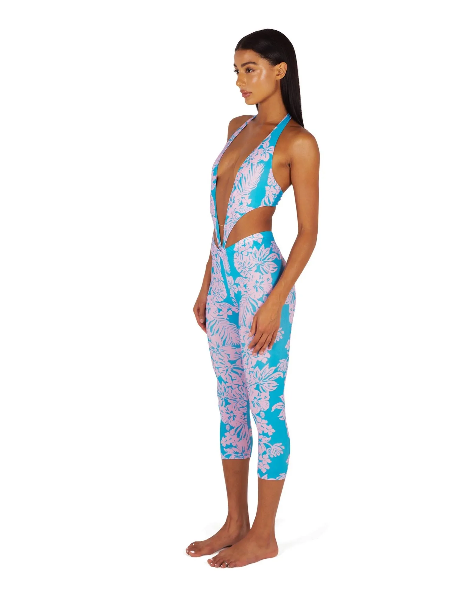 LYNN CAPRIS SWIM PANT - BLUE/PINK