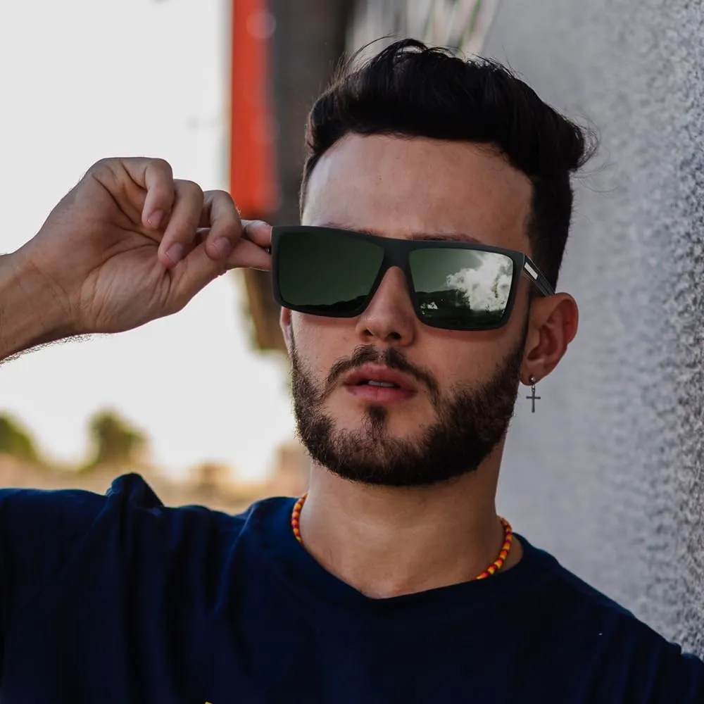 Men??s Classic Style Square Polarized Sunglasses Plastic Lightweight Eyewear UV Protection For Driving
