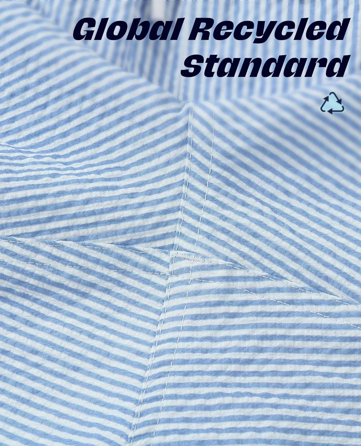Men's Swim Shorts 5 inch Seersucker Swimming Trunks for Men Beach Shorts