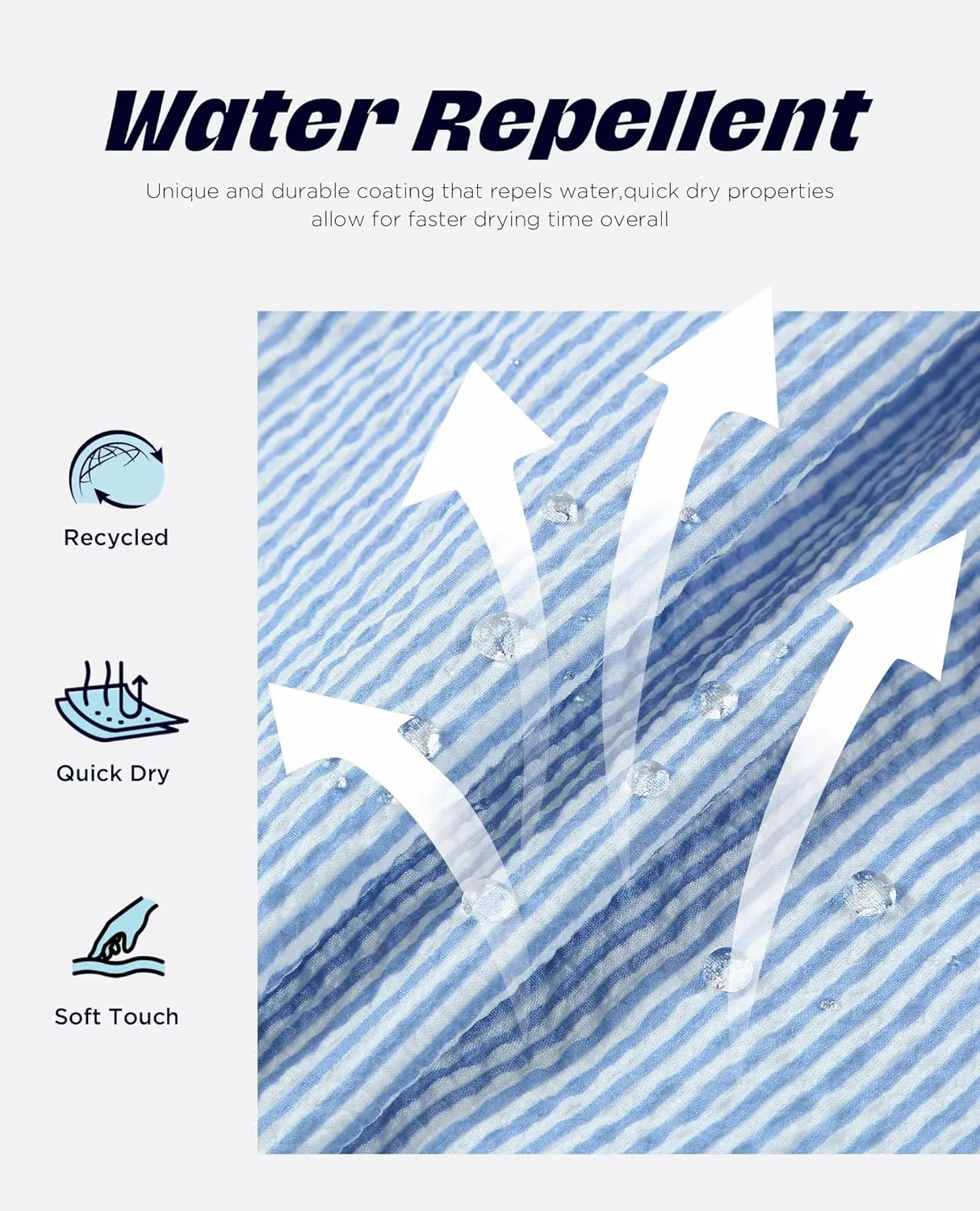 Men's Swim Shorts 5 inch Seersucker Swimming Trunks for Men Beach Shorts