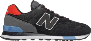 New Balance 574 'Black Velocity Red' sneakers, black