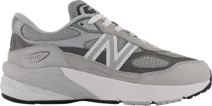 New Balance 990v6 Little Kid 'Castlerock' sneakers, gray