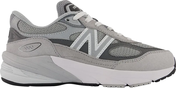 New Balance 990v6 Little Kid 'Castlerock' sneakers, gray