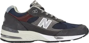 New Balance 991 Made in England 'Olive White' Sneakers, Gray