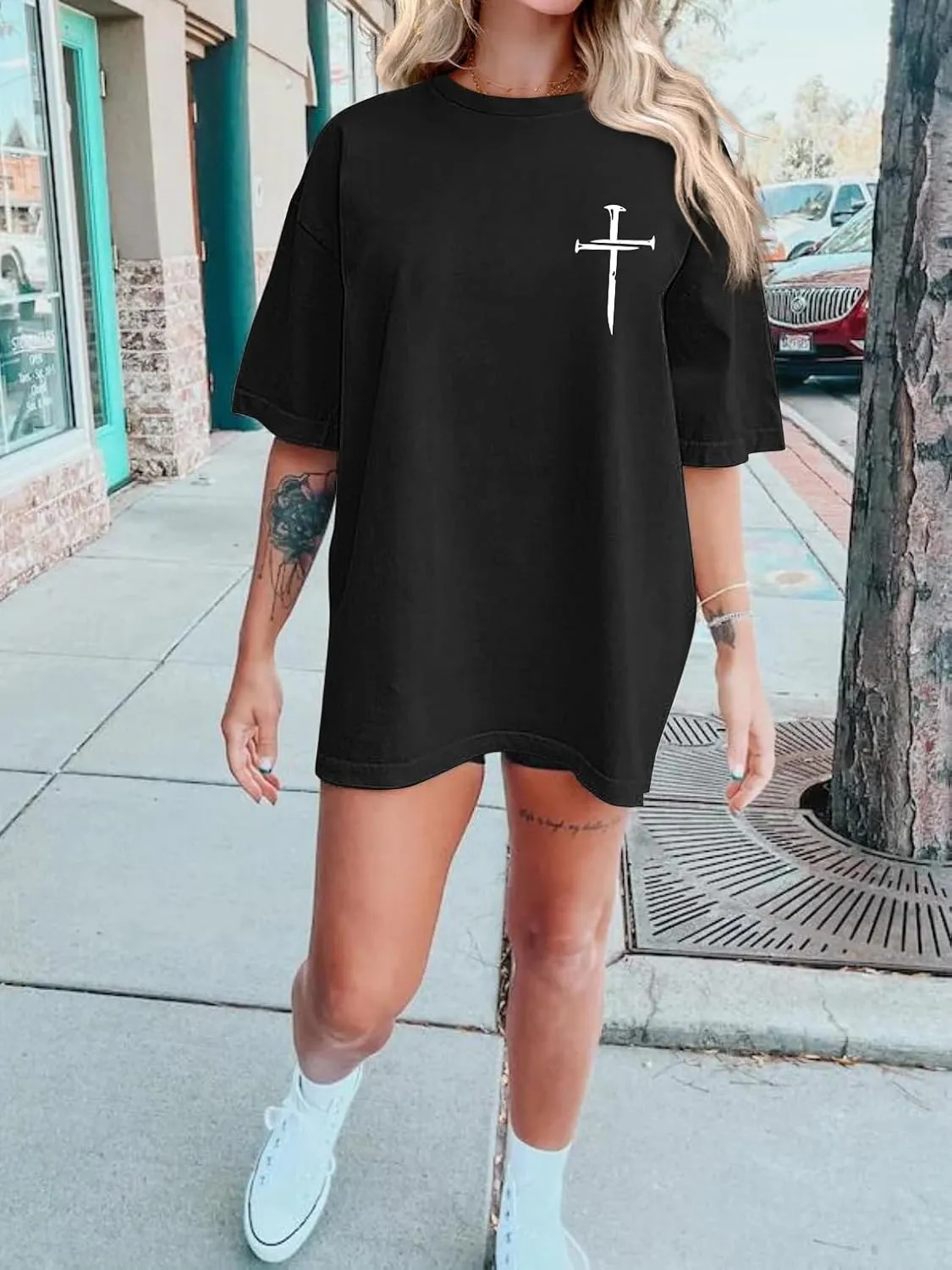 Oversized Tshirts for Women Flower Graphic Tees Short Sleeve Shirts 2025 Summer Casual Loose Fit Beach Tops