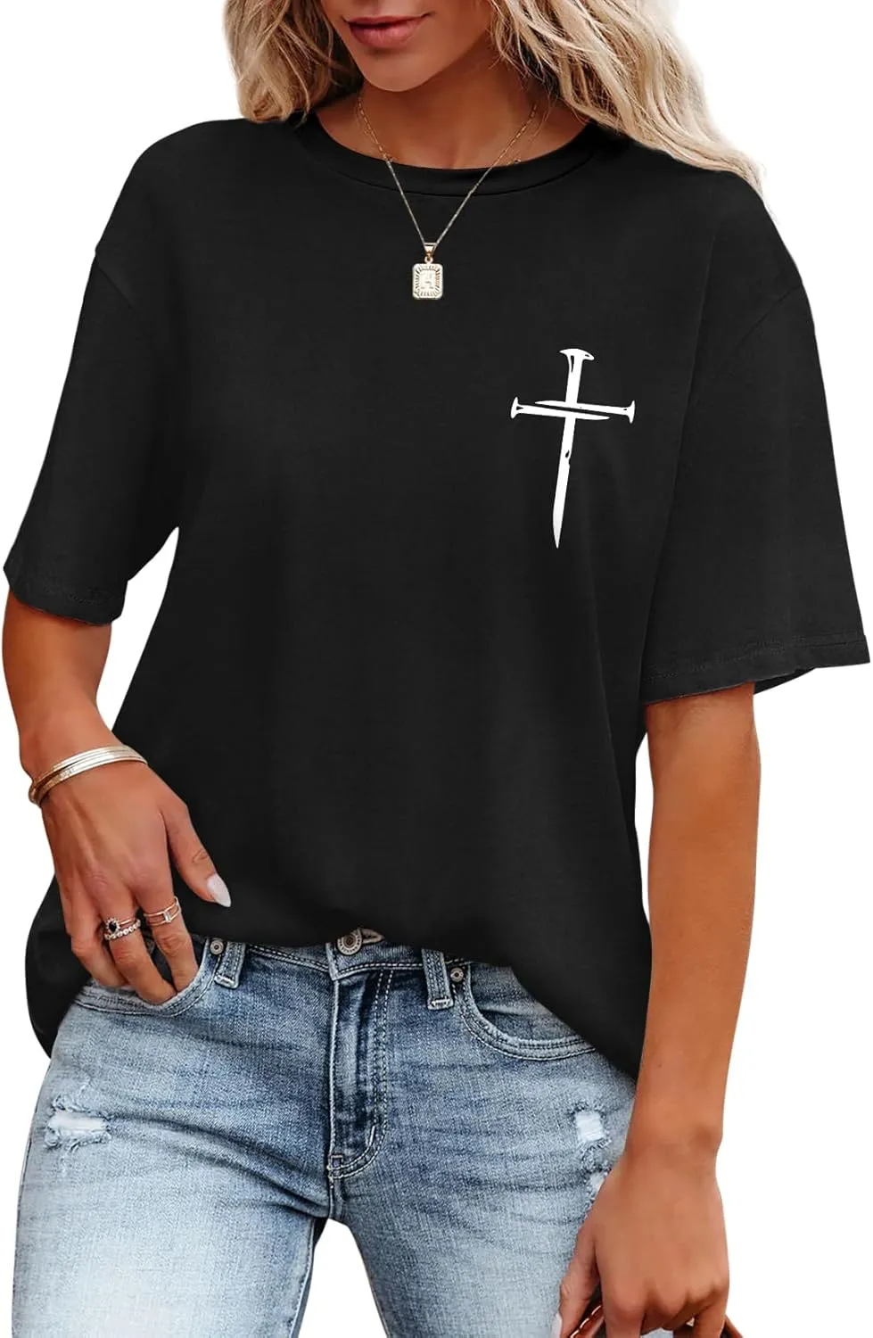 Oversized Tshirts for Women Flower Graphic Tees Short Sleeve Shirts 2025 Summer Casual Loose Fit Beach Tops