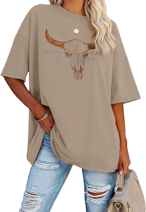 Oversized Tshirts for Women Flower Graphic Tees Short Sleeve Shirts 2025 Summer Casual Loose Fit Beach Tops