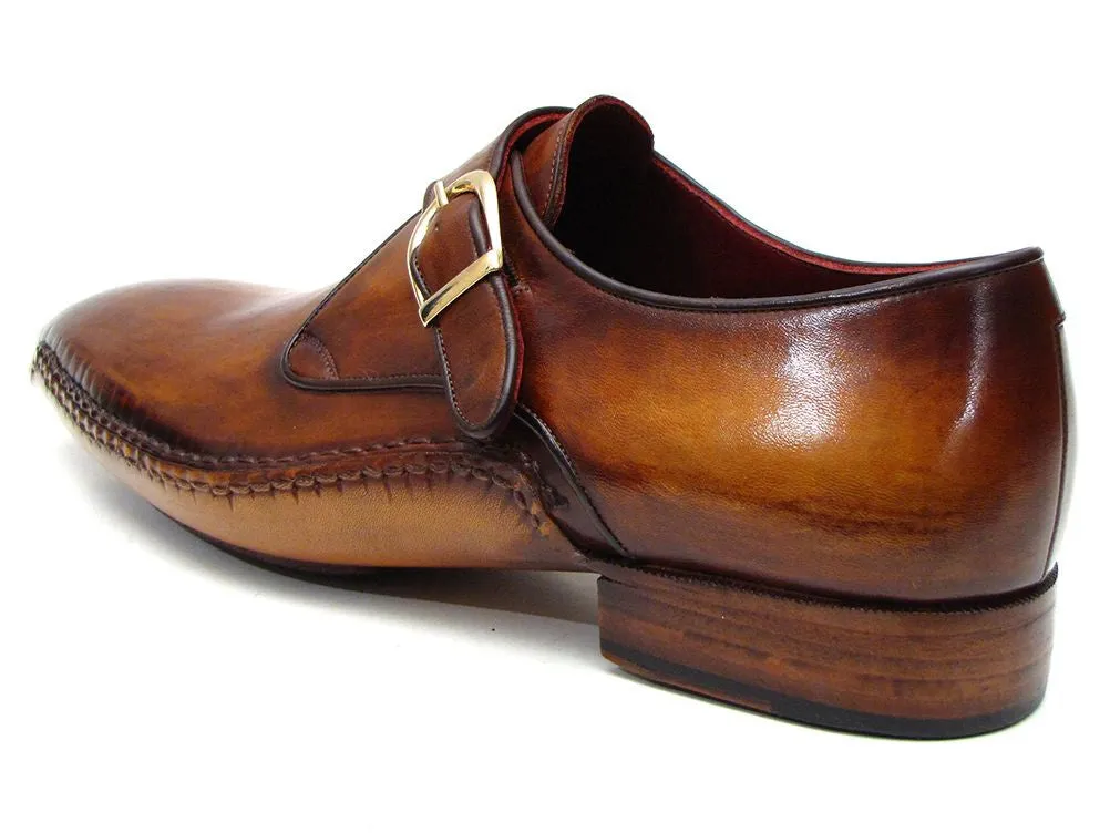 Paul Parkman Men's Single Monkstraps Brown Leather