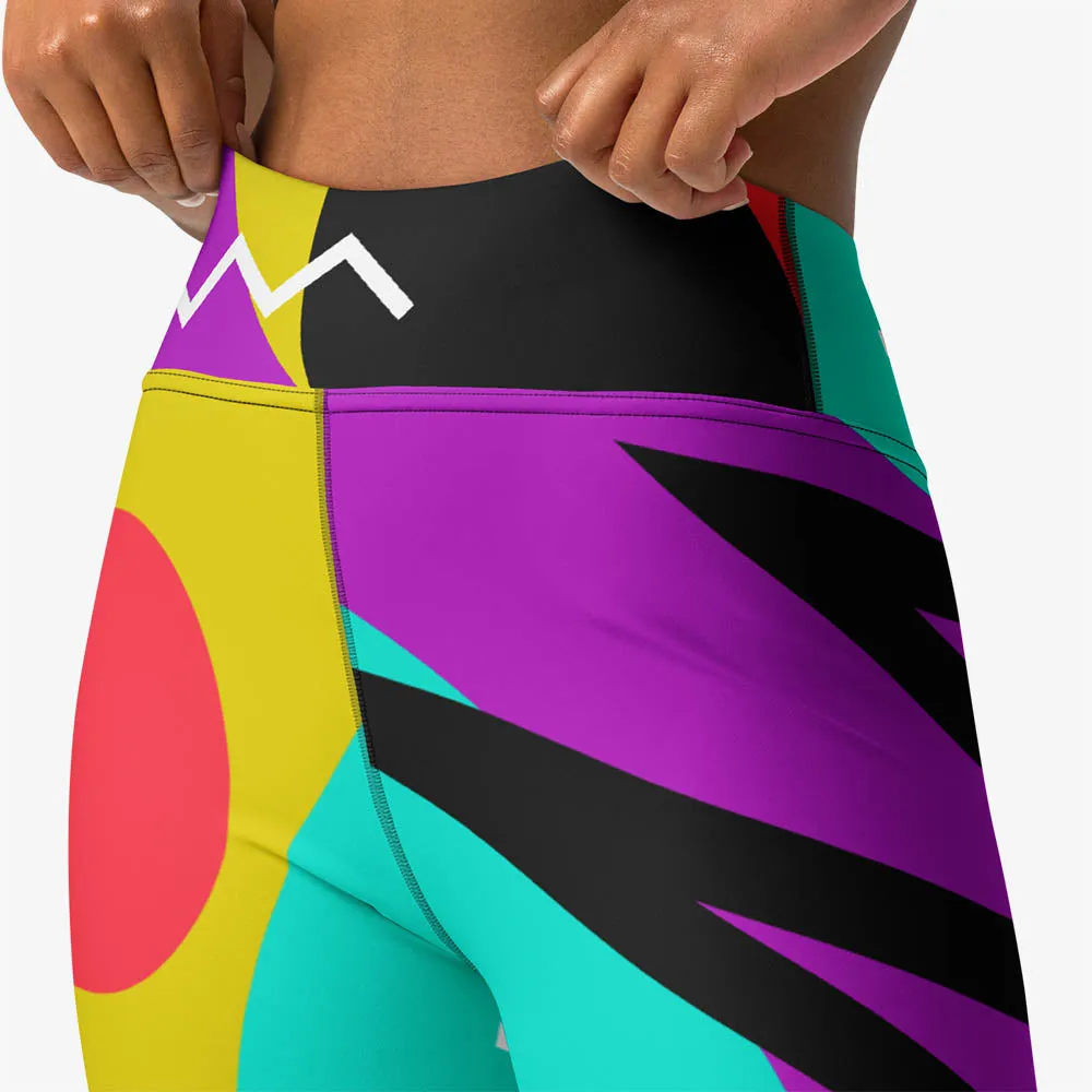 Printed Capris "Surrealist 2" Purple/Black/Red