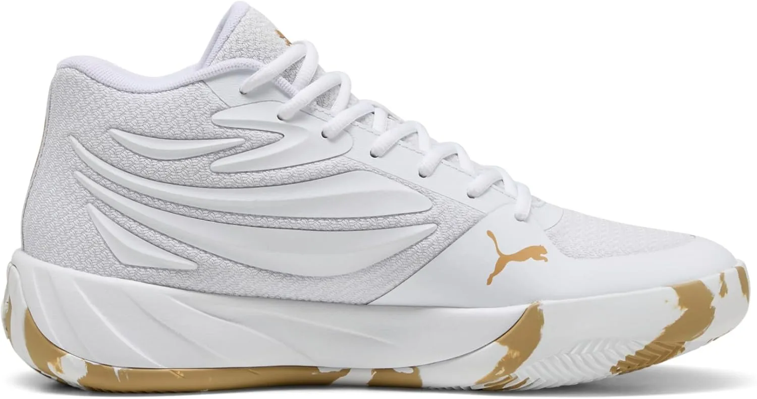 PUMA Men's Court Pro Basketball Shoes, White-Black, 12