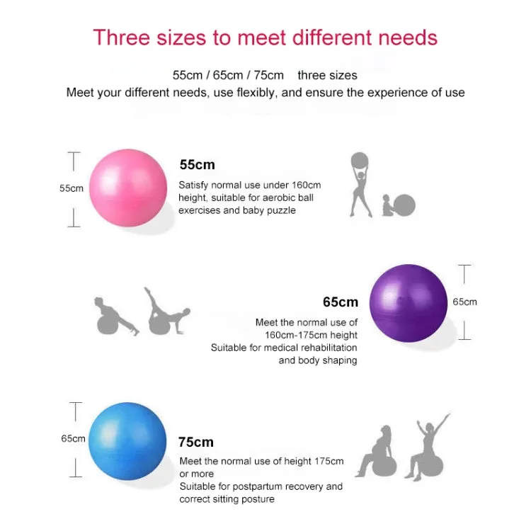 Thickening Explosion-proof Big Yoga Ball Sport Fitness Ball Environmental Pregnant Yoga Ball, Diameter: 75cm(Purple)