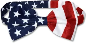 Vesuvio Napoli Men's American Flag Bow Tie Pre Tied USA Patriotic BOWTIE