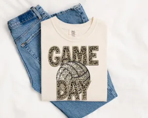 Volleyball Leopard Sequin Game Day DTF Transfer