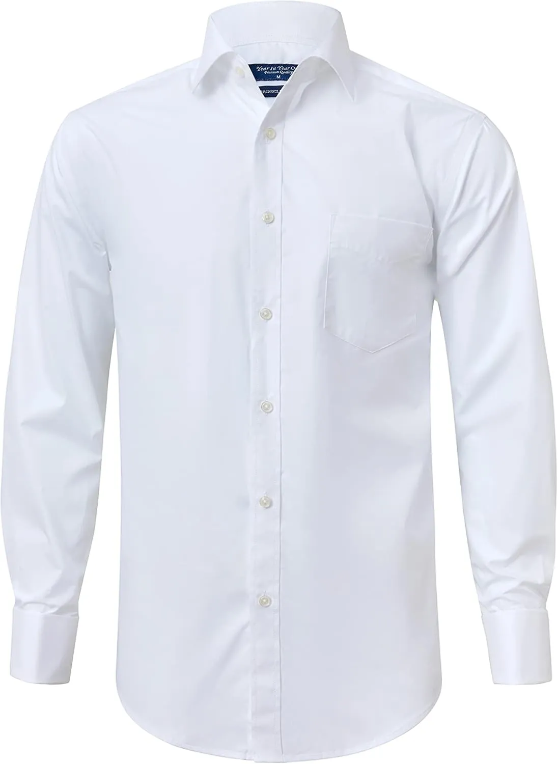Year In Year Out French Cuff Wrinkle Free Dress Shirt for Men Regular Fit Long Sleeve Wrinkle Resistant Shirt