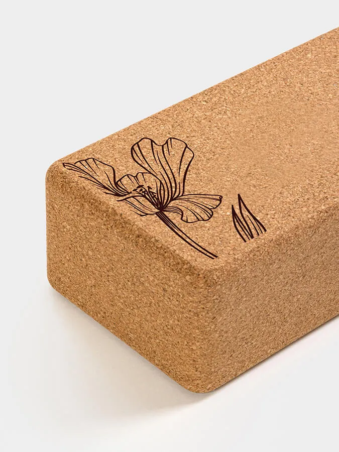 Yoga Studio Standard Size Cork Yoga Brick - Lively Lilium